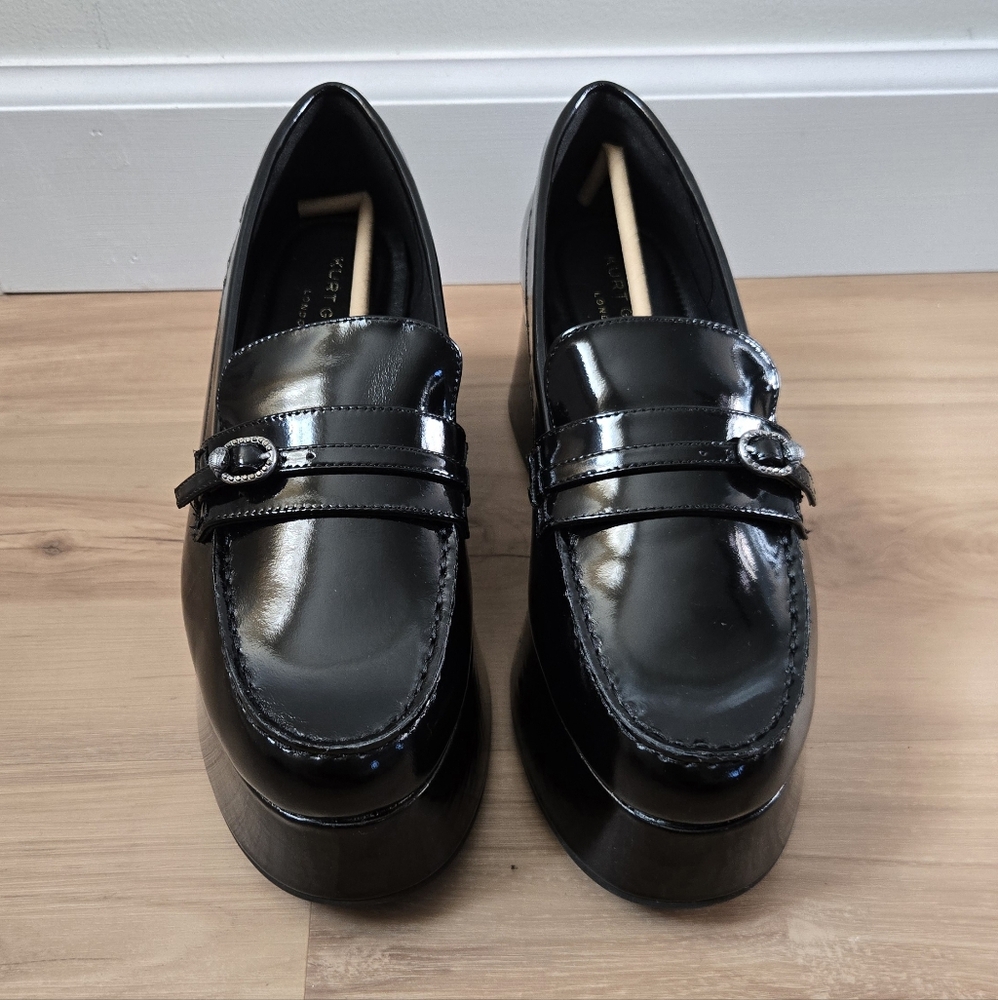 kurt geiger | mayfair flatform loafer | 42 eu (11 us) | patent leather